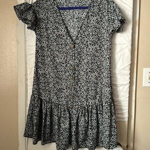 Black and white floral dress